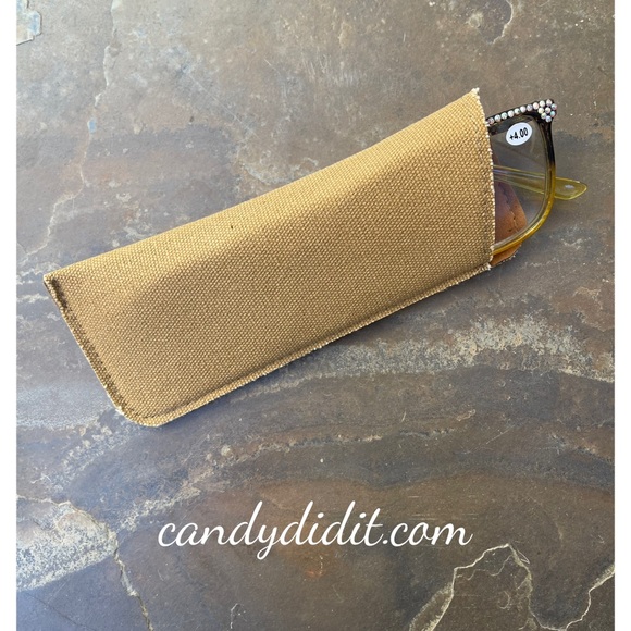 NWT Candy Did It! Handmade Amber & Black Crystal Bling Reader Glasses 4.00 STG - Picture 8 of 8